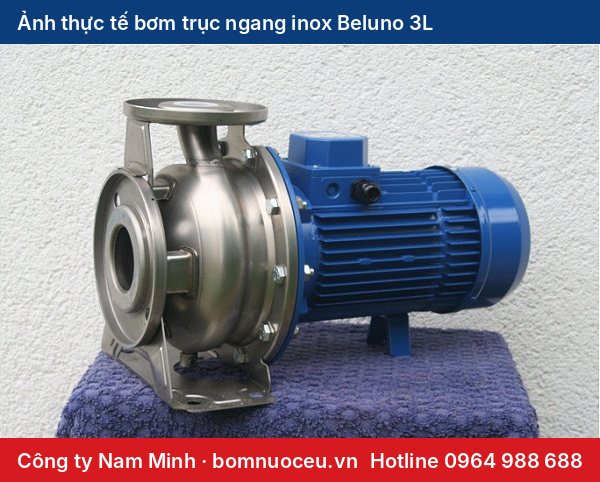 Ảnh thực tế bơm trục ngang inox Beluno 3L
