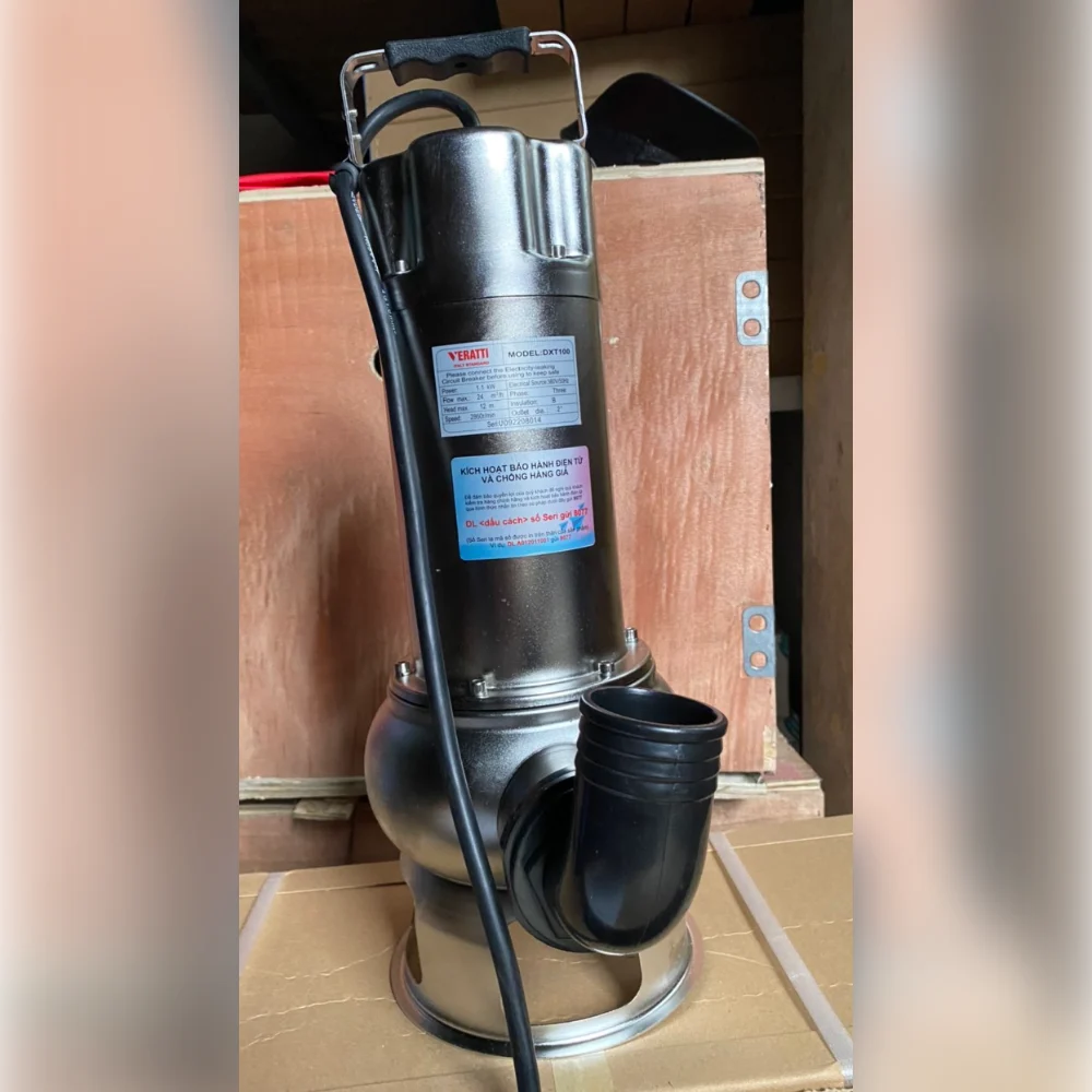 Bơm chìm nước thải inox Veratti VXT100 1,1kW 380V