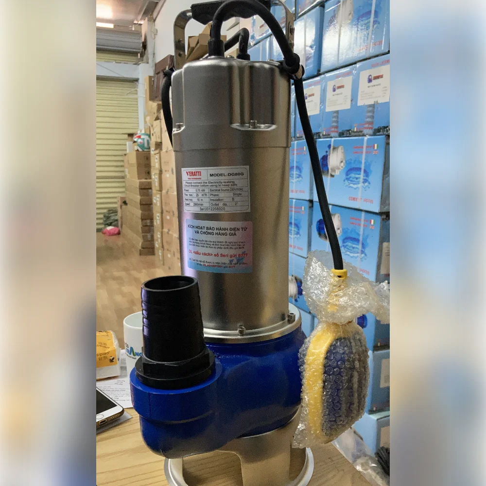 Bơm chìm nước thải Veratti DG80G 0,75kW 220V – có phao