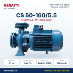 Bơm trục ngang Veratti CS50-160/5.5 5,5kW 380V
