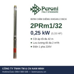 Bơm chìm giếng khoan Peroni 2PRm1/32 0,25 kW
