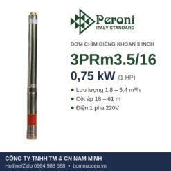 Bơm chìm giếng khoan Peroni 3PRm3.5/16 0,75 kW