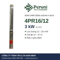 Bơm chìm giếng khoan Peroni 4PR16/12 3 kW
